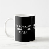 Chocolade Liefhebber Witte Script Gepersonaliseerd Koffiemok (Links)