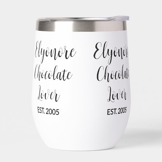 Chocolade Liefhebber Zwarte Script Gepersonaliseer (Links)