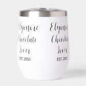 Chocolade Liefhebber Zwarte Script Gepersonaliseer (Voorkant)