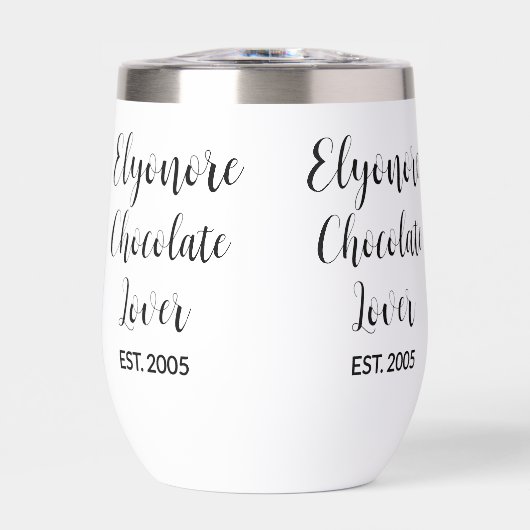 Chocolade Liefhebber Zwarte Script Gepersonaliseer (Voorkant)