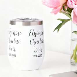 Chocolade Liefhebber Zwarte Script Gepersonaliseer