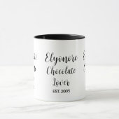 Chocolade Liefhebber Zwarte Script Gepersonaliseer Mok (Midden)