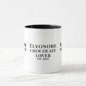 Chocolade Liefhebber Zwarte Script Gepersonaliseer Mok (Midden)