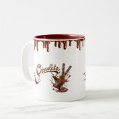 Chocolade Liefhebbers Druipende Chocolade Spat Kop (Voorkant links)