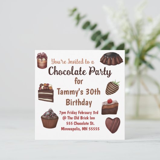 Chocolade Liefhebbers Feest  Kaart (Staand voorkant)