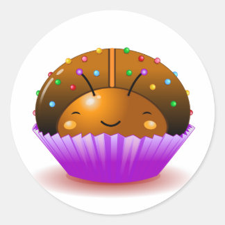 Chocolade lieveheersbeestje cupcake Sticker