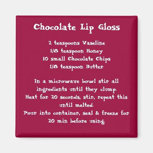 Chocolade Lip Gloss Recept Magneet kleur (Voorkant)
