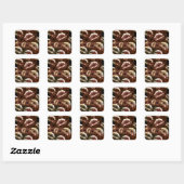 Chocolade lippen sterren vierkante sticker (Vel)