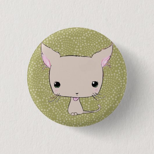 Chocolade lolkitty (poladotdruk van ledematen) ronde button 3,2 cm (Voorkant)
