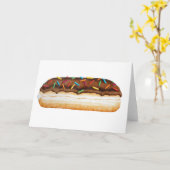 Chocolade Long John Donut met Sprinkles Kaart (Gele Bloem)