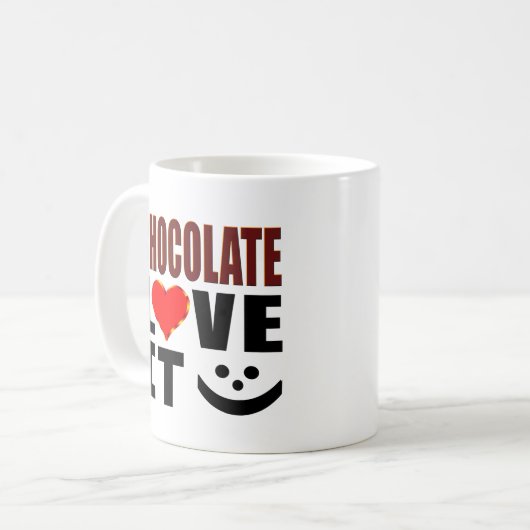 Chocolade Love Koffiemok (Voorkant links)