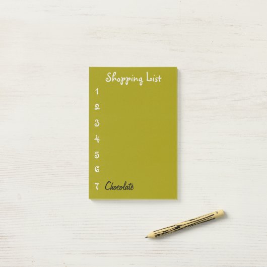 Chocolade Love Shopping List Post-it® notes (Op bureau)