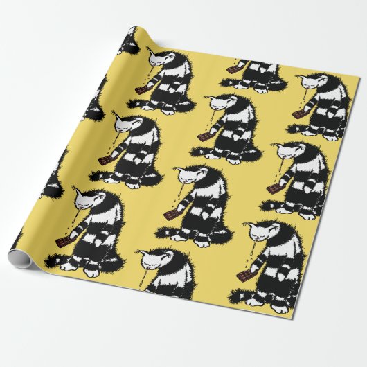 Chocolade Lover Cat Cadeaupapier (Uitgerold)