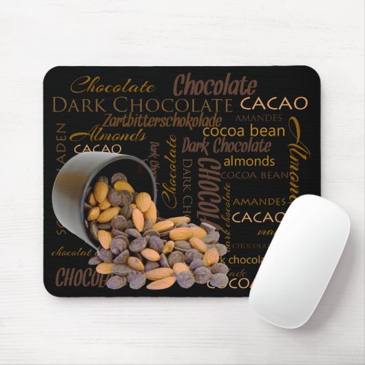 Chocolade Lover-gemuteerde chips Almonds foto Muismat (Met muis)