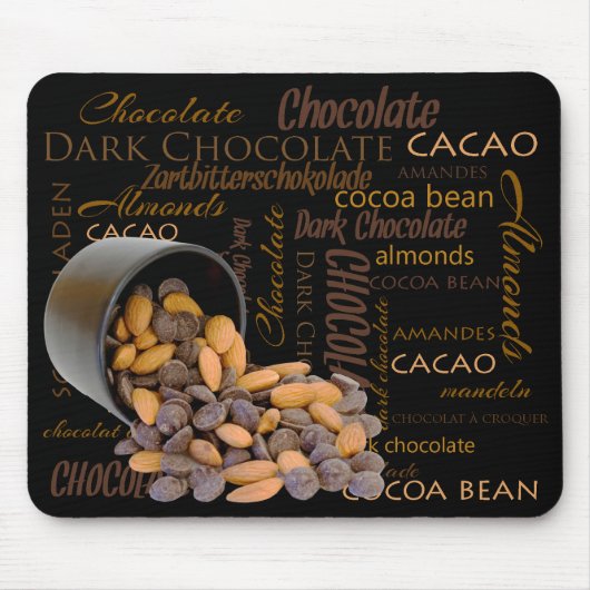 Chocolade Lover-gemuteerde chips Almonds foto Muismat (Voorkant)