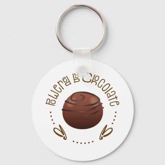 Chocolade Lover Gift, grappige chocolade-Gezegden Sleutelhanger (Voorkant)