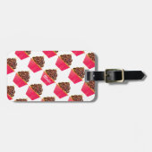 Chocolade Lover Roze Gepersonaliseerde Cupcake Spr Bagagelabel (Voorkant horizontaal)
