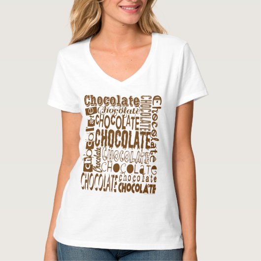Chocolade Lovers Font Jumble Shirten T-shirt (Voorkant)