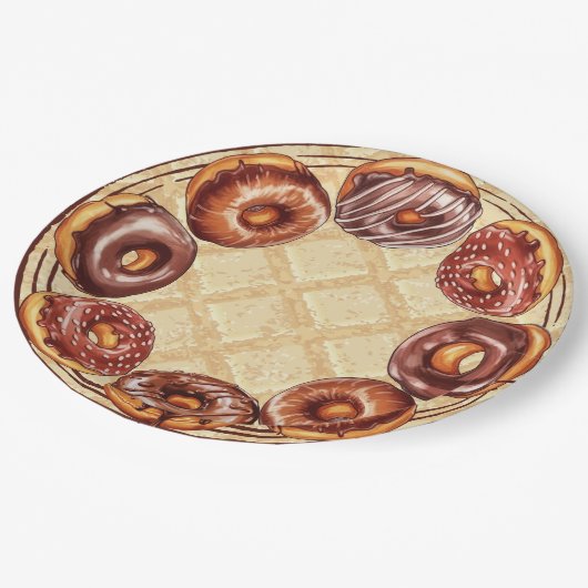 Chocolade lover's papier bord, Chocolade donut Papieren Bordje (Gekanteld)