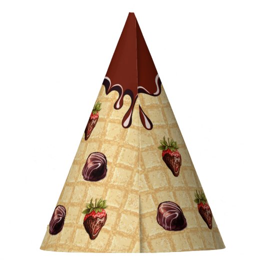 Chocolade lover's papier pet, Chocolade aardbei Feesthoedjes (Achterkant)