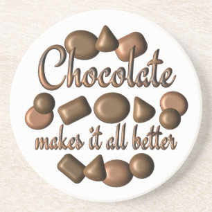 Chocolade maakt het beter zandsteen onderzetter