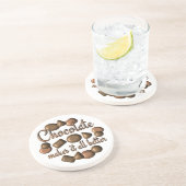 Chocolade maakt het beter zandsteen onderzetter (Zijkant)