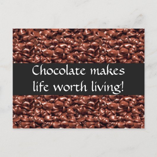 Chocolade maakt het leven waard met kaarten (Voorkant)