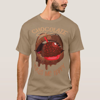 Chocolade maakt me blij Nationale Chocolade Dag dr T-shirt