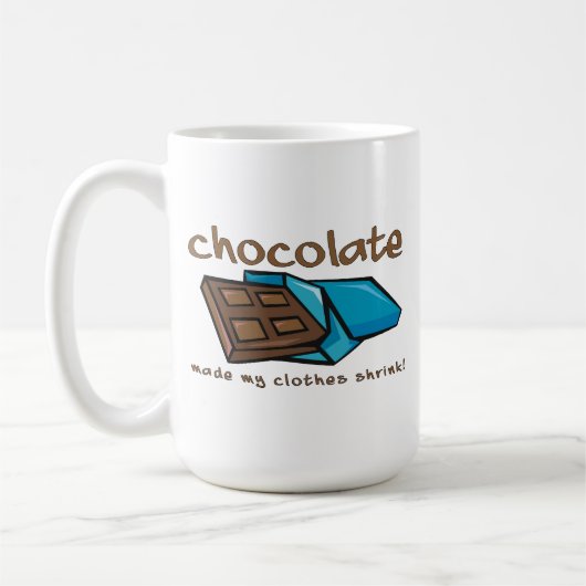 Chocolade maakte mijn kleren krimpen Grappige mok (Links)