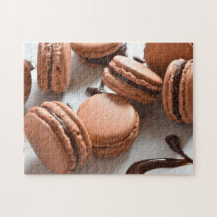 Chocolade Macaron Cookies French Pastry Food Legpuzzel