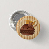 Chocolade macaron ronde button 3,2 cm (Voorkant /achterkant)