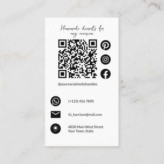 Chocolade Macarons Zelfgemaakte Desserts Pastry Ch Visitekaartje (Achterkant)