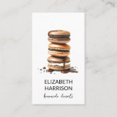 Chocolade Macarons Zelfgemaakte Desserts Pastry Ch Visitekaartje (Voorkant)