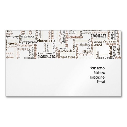 Chocolade Magnetisch Visitekaartje (Voorkant)