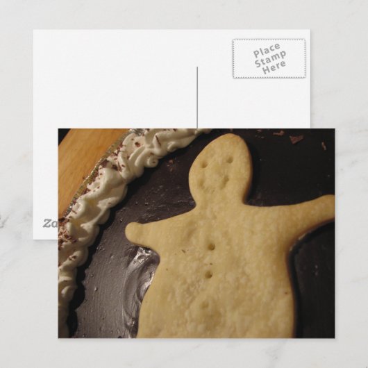 Chocolade Man Pie Briefkaart (Voorkant / Achterkant)