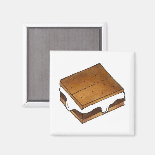 Chocolade Marshmallow Smore S'mores Foodie Magnet (Voorkant / Achterkant)