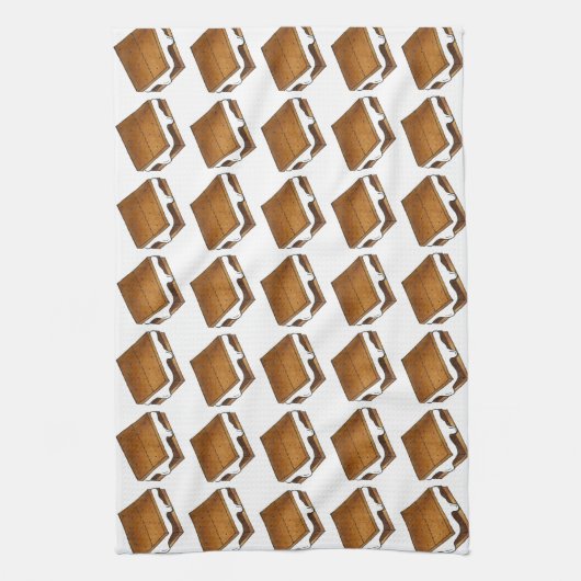 Chocolade Marshmallow S'mores Summer Camp Treat Theedoek (Verticaal)