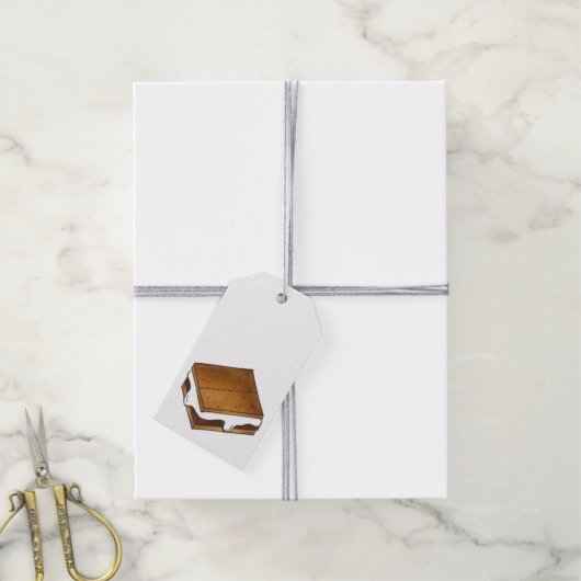 Chocolade Marshmallow Toasted Camp Fire S'mores Cadeaulabel (Met Touw)