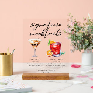 Chocolade Martini Niet-Alcoholische Negroni Mockta Acryl Bord