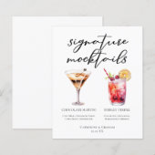 Chocolade Martini Shirley Temple Mocktails Menu (Voorkant / Achterkant)
