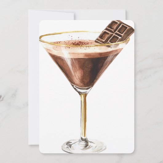 Chocolade Martini Verjaardag Kaart (Achterkant)