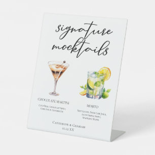 Chocolade Martini Virgin Mojito Mocktails Menu Reclamebord Met Voetstuk