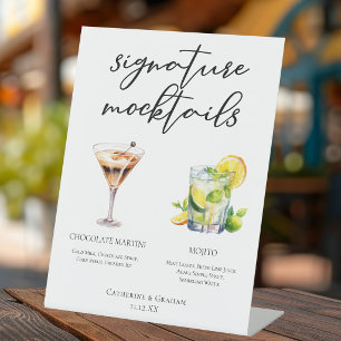 Chocolade Martini Virgin Mojito Mocktails Menu Reclamebord Met Voetstuk
