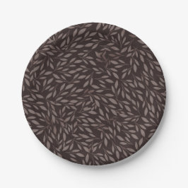 Chocolade Mauve Roze Bladeren Botanische Bruiloft Papieren Bordje
