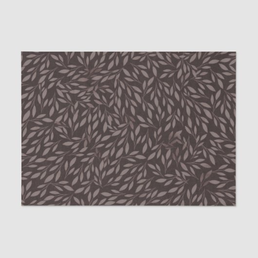 Chocolade Mauve Roze Bladeren Botanische Bruiloft Tissuepapier (Voorkant)