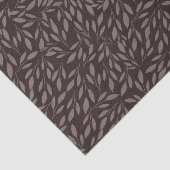 Chocolade Mauve Roze Bladeren Botanische Bruiloft Tissuepapier (Detail)