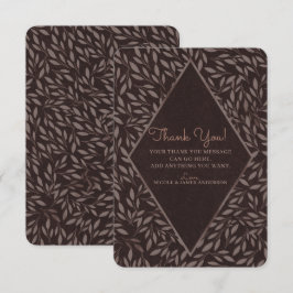 Chocolade Mauve Roze Bladeren Botanische Dank Je Kaart