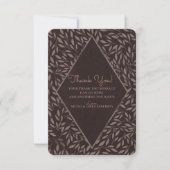 Chocolade Mauve Roze Bladeren Botanische Dank Je Kaart (Voorkant)