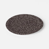 Chocolade Mauve Roze Bladeren Botanische Trouw Papieren Bordje (Gekanteld)