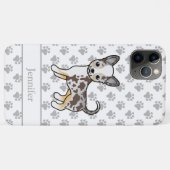 Chocolade Merle Gladharige Chihuahua Hond & Naam Case-Mate iPhone Case (Achterkant (horizontaal))